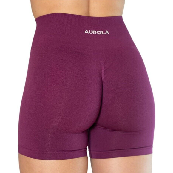 AUROLA Intensify Workout Shorts for Women Seamless Scrunch Short Burgundy One Sz - Picture 1 of 6